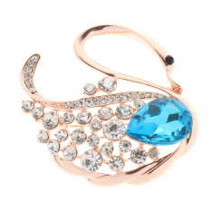 BolehDeals Vintage Alloy Brooch DIY Crystal Pin Badge Gift for
Wedding Bride Swan