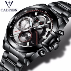 CADISEN Merek Jam Tangan Pria Fashion Kasual QUARTZ Watch Man Tahan Air Olahraga Militer Stainless Steel Jam Tangan-Internasional