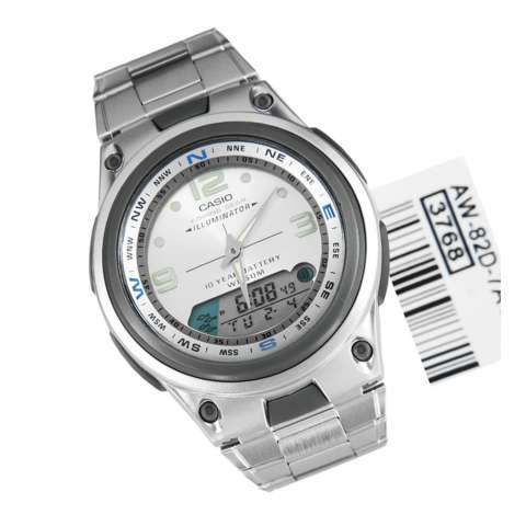 Casio Analog Digital AW-82D-7A - Jam Tangan Pria - Silver - Stainless