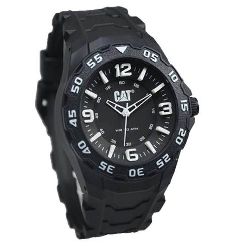 Caterpillar -Jam Tangan Pria-Hitam Putih - Rubber-Lb.111.21.132