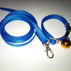 Collar/Kalung uk S + Leash Biru Tua untuk Kucing, Kelinci, Musang, Puppy Small breed