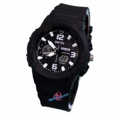 Digitec - DG2111L - Jam Tangan Wanita Dual Time - Strap Karet - Hitam Putih