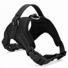 Dog Harness Bisa Disesuaikan Pet Dog Big Exit Harness Rompi Kerah Tali untuk Kecil dan Besar Anjing Pitbulls-hitam (M) -Intl