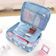 Eigia Tas Perlengkapan Mandi dan Kosmetik Multifungsi Travel Bepergian Jalan-jalan Waterproof Tempat Cosmetic Makeup Large Space Hemat Ruang Bagasi Storage Bag Tour Outdoor Bath Organizer Resleting Simple Praktis Serbaguna Mudah Dibuka Tutup K043 - Biru
