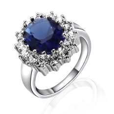European Oval Shape Rhinestone Platinum Plating Rings (Gold) - Intl - intl
