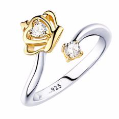 Fancyqube 2016 1PCS High Quality Silver Plated Princess Crown
Zircon Adjustable Ring Retail Wholesale Gold