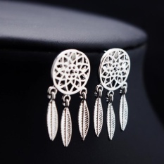 Fashion Women's Cool dreamcatcher Feathers Alloy Drop Stud Earrings SL - intl