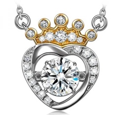 GPL/Dancing Heart Putri Diana 925 Sterling Silver CZ Pendant Kalung Swarovski Diamond Gemstone Anniversary Wisuda Bday Pernikahan Bridal Shower Fine Jewelry Hadiah untuk dari Wanita Her Istri Ibu/kapal dari AMERIKA SERIKAT-Intl