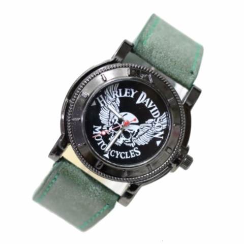 Jam Tangan Karet Rubber Harley Davidson Fashion Pria Cowok (Army)