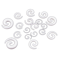 Jo. Dalam Unisex 18 Pcs Ear Spiral Tapers Palsu Siput Bentuk Set/Lot Hitam/Putih (Putih)