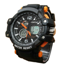 pilot dual time jam tangan pria hitam kuning rubber pilot dual time jam tangan pria hitam kuning rubber