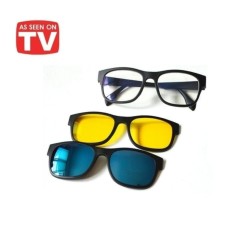Kacamata Anti Silau HD Vision Magnet 3 in 1 Paling Baru - Magic Vision Glasses