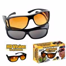 Kacamata Malam HD Vision Anti Silau Siang Dan Malam Touring Night View Glases 1 Box Isi 2