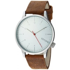 KOMONO Winston Quartz Stainless Steel and Leather Dress Watch, Color:Brown (Model: KOM-W2103)