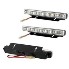 Lampu DRL Mobil 8 Mata LED BONUS Plat Bracket Dudukan LENGKAP