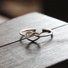 Live on japanese and korean fashion female models 925 sterling silver pentagram ring tail ring personality rose heart ring new (No. 040)