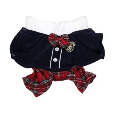 Lovely Bowtie Modis Gaya Kampus PET PUPPY Anjing ClothesJumpsuit Baju Pasangan untuk Musim Semi Musim Gugur Perempuan L-Intl