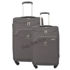 Luminox Tas Koper Set Softcase - 4 Roda Putar - Kunci TSA GGDJ Size 20+24 Inch - Hitam