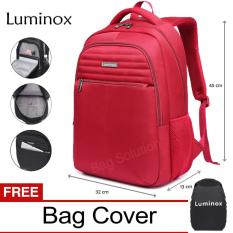 Luminox Tas Ransel Laptop - Tas Pria Tas Wanita Tas Laptop - Backpack Up to 15 inch Anti Air 5911 - Merah Bonus Bag Cover