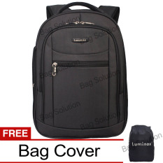 Luminox Tas Ransel Laptop Tahan Air - Tas Pria Tas Wanita 7705 Backpack Expandable Up to 15 inch Bonus Bag Cover - Hitam