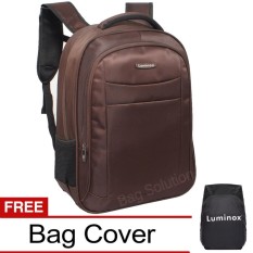 Luminox Tas Ransel Laptop Tahan Air - Tas Pria Tas Wanita 7722 Backpack Up to 15 inch Bonus Bag Cover - Coffee