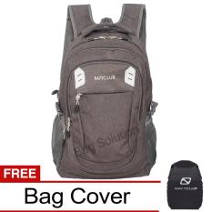 Navy Club Tas Ransel Kasual Jumbo - Tas Pria Tas Wanita - EIEA Backpack Jumbo Bonus Bag Cover - Abu