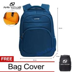 Navy Club Tas Ransel Laptop Tahan Air 8296 Backpack Up to 15 inch Bonus Bag Cover - Biru