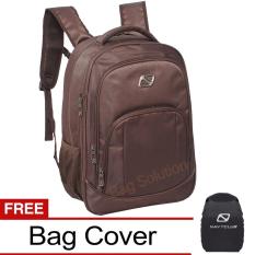 Navy Club New Arrival Tas Ransel Laptop - Tas Pria Tas Wanita Tas Laptop - Backpack Expandable Up to 15 inch Anti Air 5906 - Coffee Bonus Bag Cover