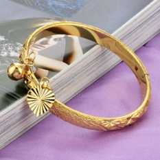 Baru Lahir Hadiah Anak-anak Anak-anak Baby Berlapis Emas Bell Gelang Gelang-Internasional