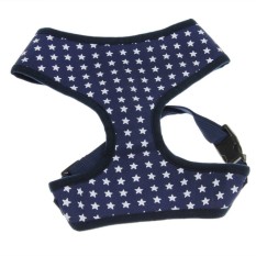 Non Tarik Kecil Medium Anjing Peliharaan Kucing Anjing Kenyamanan ControlLeashHarness Soft Cotton Breathable Mesh Adjustable Walking CollarVestHarness Pakaian Pakaian dengan O Ring, Bintang Biru XL-Intl