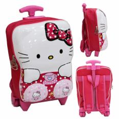 Onlan Tas Trolley Anak Perempuan TK atau PG Bahan Hard Cover - Pink