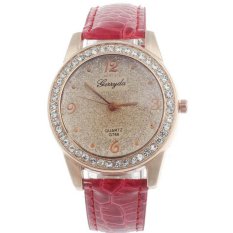 Ormano - Jam Tangan Wanita - Merah - Strap Leather - Violetta Rhinestone Watch