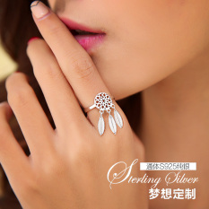 Pasangan Kombinasi S925 Bulu Sterling Silver Cincin