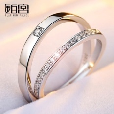 Platinum Palace S925 Silver Beberapa Cincin Wanita Perhiasan Di Ring Anak Men Original Kreatif Hari Korea-style Ring Gratis Lettering (model Wanita Pada untuk Mengirimkan (difoto Tinggalkan Pesan Ukuran)) -Intl