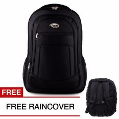 Polo Campus Black Cobra 827 Laptop Backpack + FREE Raincover