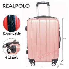 Real Polo Tas Koper Hardcase Fiber ABS 4 Roda Putar - 7716 Size 28 Inch - Rose Gold