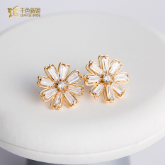 Ribuan Warna Model Korea Mempelai Wanita Buatan Zirkon Mempelai Wanita Bunga Anting