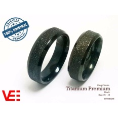 Ring Cincin Premium Couple / Tunangan / Nikah / Pasangan / Single Titanium Butiran Pasir- Black - RT05black
