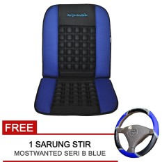Saizen Cover Jok Mobil/Sandaran Punggung/Pijat/Kursi Kesehatan Mostwanted + FREE Sarung Stir Mobil Autorace Seri B Most Wanted