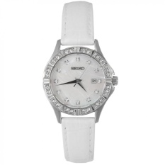 Seiko Jam Tangan Wanita Swarovsky - Putih - Strap Kulit - SXDF11P2