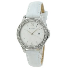 Seiko Jam Tangan Wanita Swarovsky - Putih - Strap Kulit - SXDF83P1