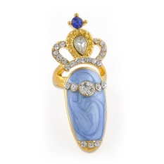 Silver Gold Ikatan Simpul Manis Crown Rhinestone Pearl Nail Ring Style 10-Intl