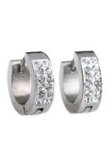 Perak Unisex Punk Berlian Imitasi Bertatahkan Titanium Baja Anting Telinga Anting-Anting