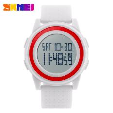 SKMEI Digital Sport Watch Water Resistant 50m DG1206 Jam Tangan Sport Day Date Night Light Stopwatch - Putih