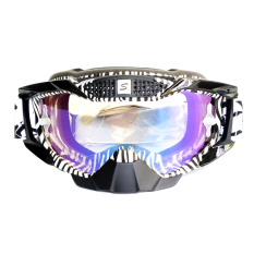 Snail Kacamata Cross (Goggles) MX36 Kaca Pelangi - Hitam/Putih