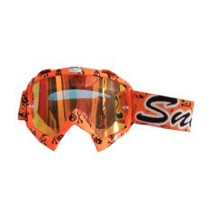 Snail Kacamata Cross (Goggles) MX18 Kaca Pelangi - Motif Tengkorak Orange