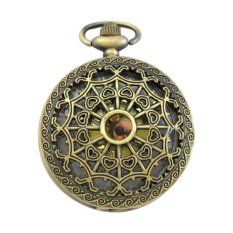 Steampunk Retro Perunggu Antik Jam Saku Perhiasan Liontin Kalung Kuarsa