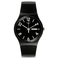 Swatch - Jam Tangan Pria - Hitam - Rubber Hitam - SUOB715