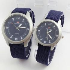 Swiss Army - Jam Tangan Couple Pria Wanita - Hitam - Strap Canvas - SA 9920 Biru