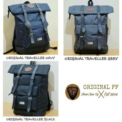 Tas Ransel Pria Tas Traveller Tas Keren Pria TRAVELLER BLACK, NAVY DAN GREY